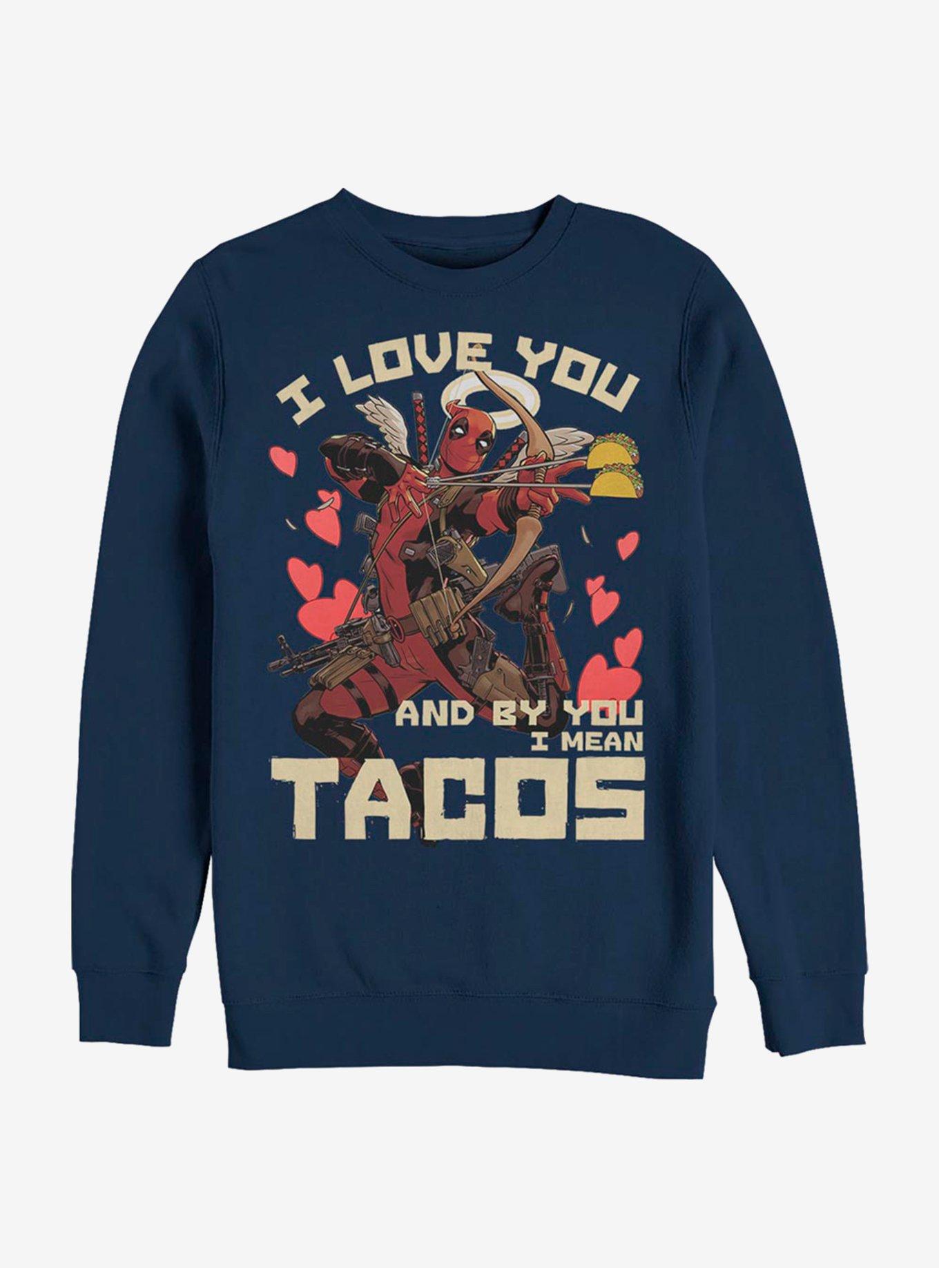 Marvel Deadpool Taco Love Crew Sweatshirt, NAVY, hi-res