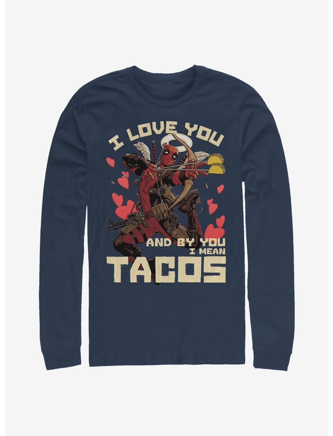 Marvel Deadpool Taco Love Long-Sleeve T-Shirt, NAVY, hi-res