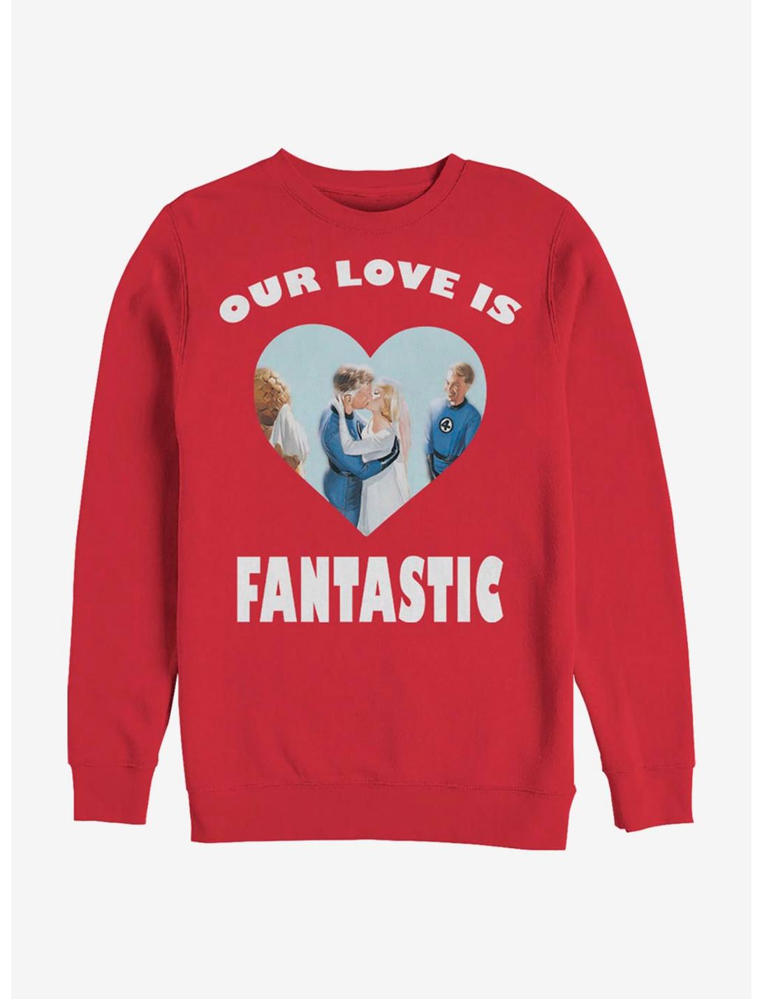 Marvel Fantastic Four Fantastic Love Crew Sweatshirt, RED, hi-res