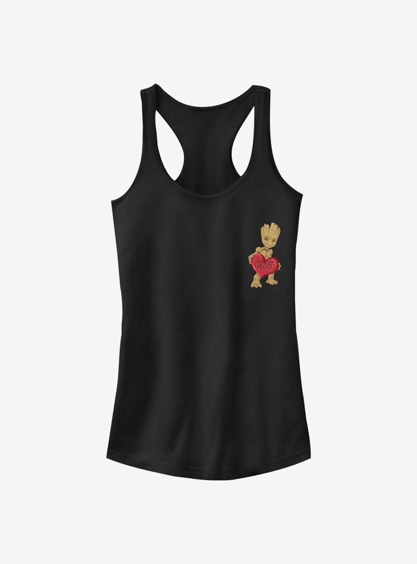 Marvel Guardians Of The Galaxy Groot Heart Girls Tank, BLACK, hi-res