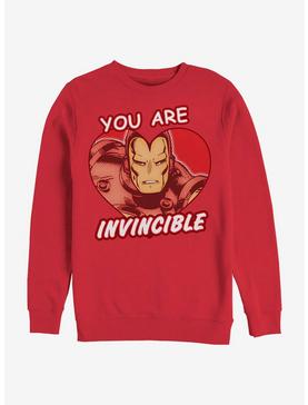 Marvel Iron Man Invincible Heart Crew Sweatshirt, RED, hi-res