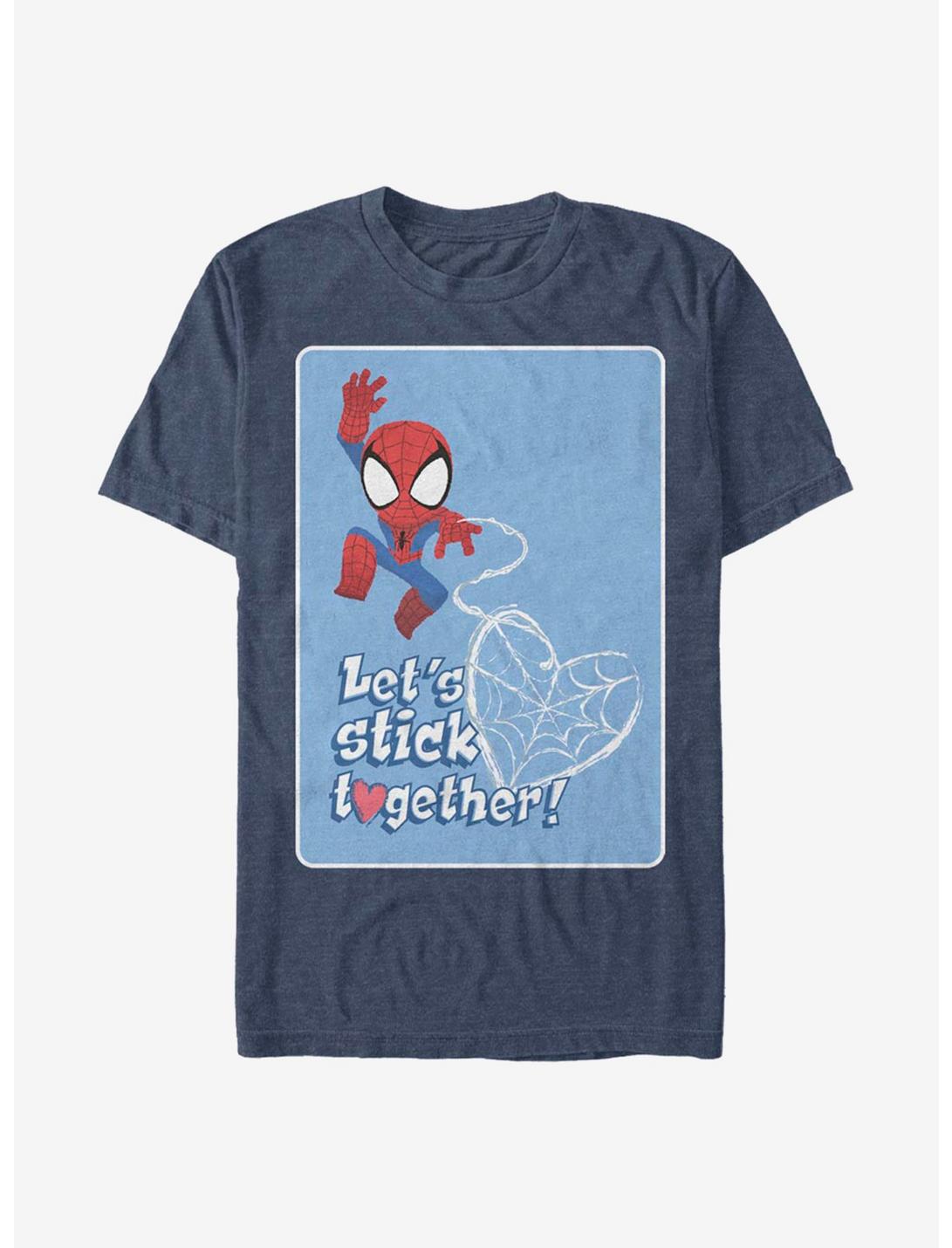 Marvel Spider-Man Stick Together T-Shirt, NAVY HTR, hi-res