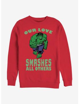Marvel The Hulk Smashing Love Crew Sweatshirt, , hi-res