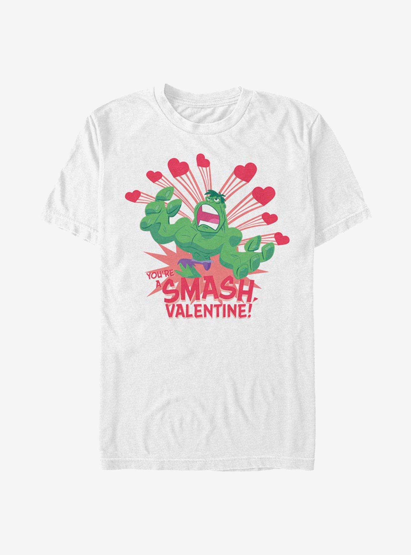 Marvel The Hulk Valentine T-Shirt, WHITE, hi-res