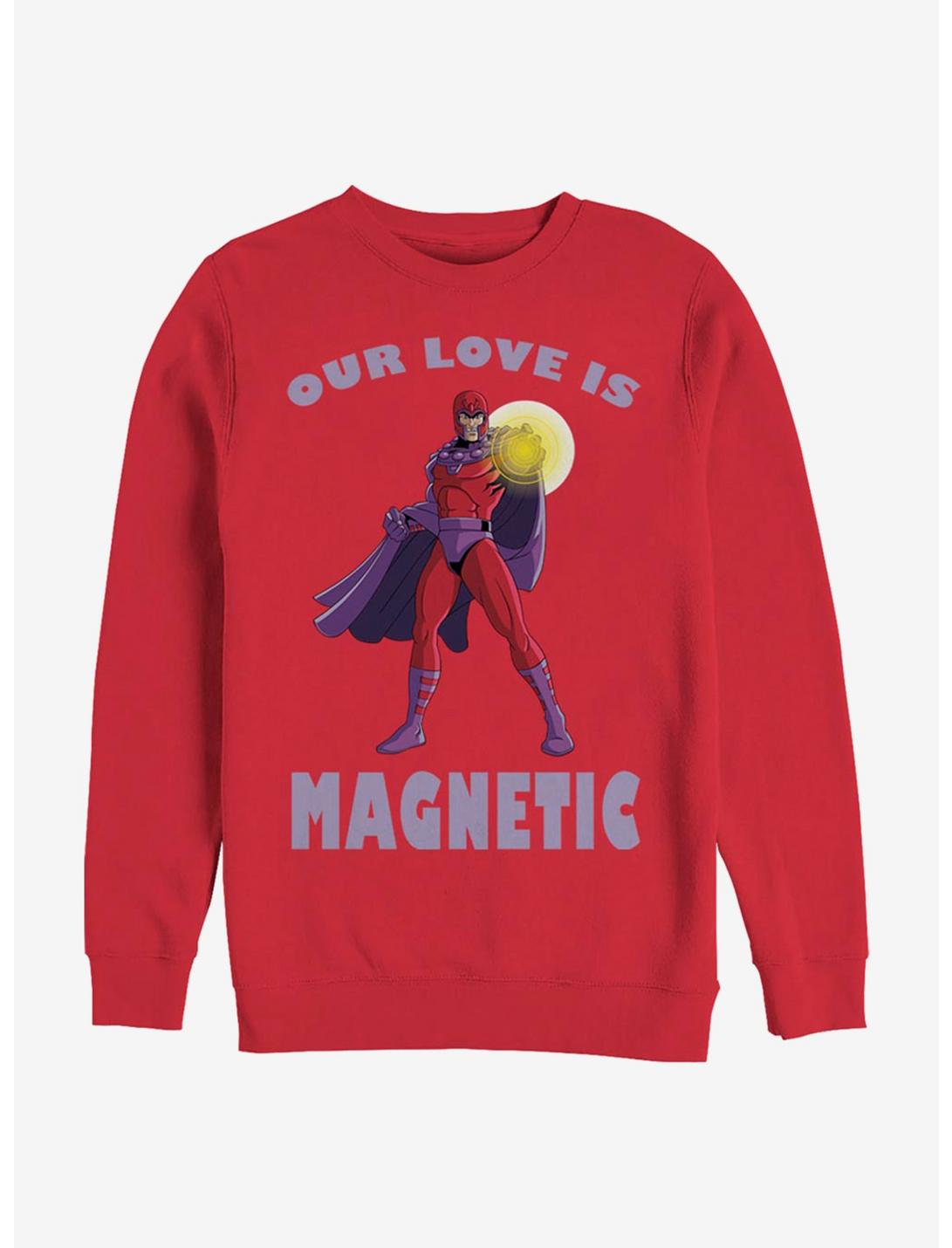 Marvel X-Men Magnetic Love Crew Sweatshirt, RED, hi-res