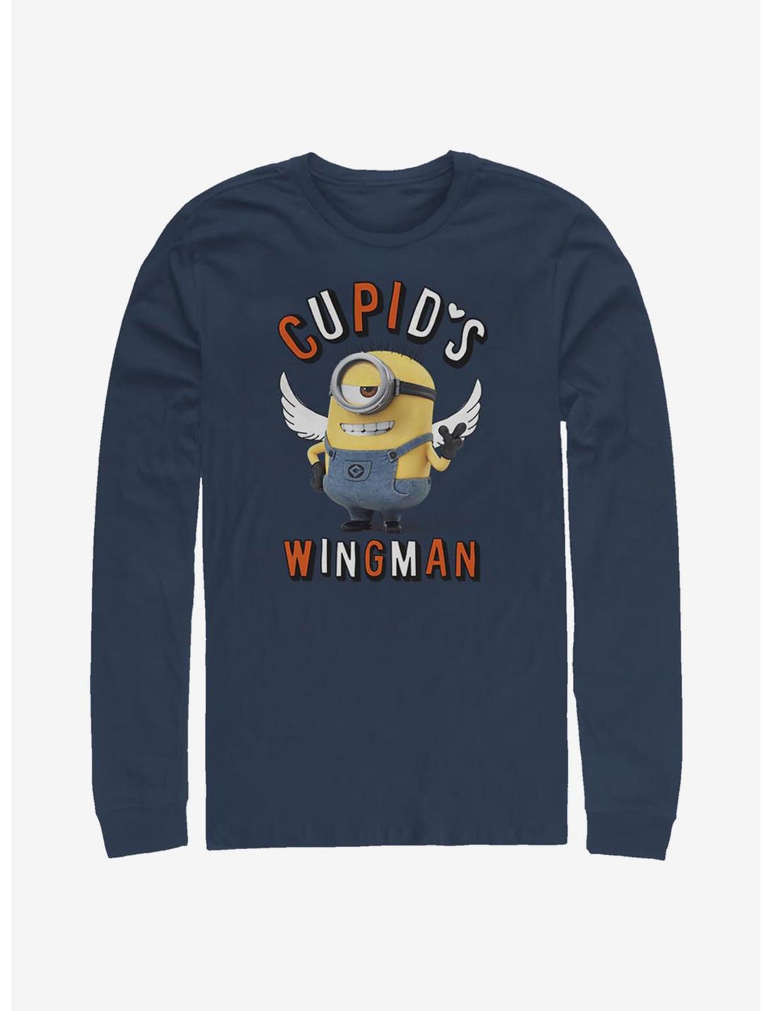 Minions Cupid's Wingman Long-Sleeve T-Shirt, NAVY, hi-res