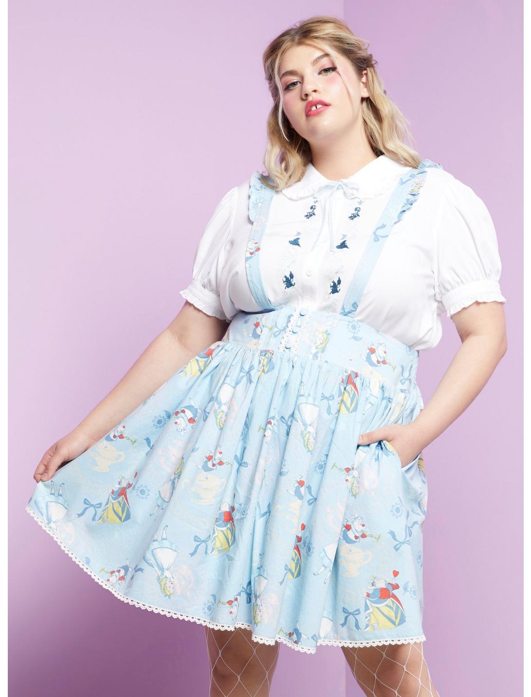 Disney Alice In Wonderland Frilly Suspender Skirt Plus Size, MULTI, hi-res