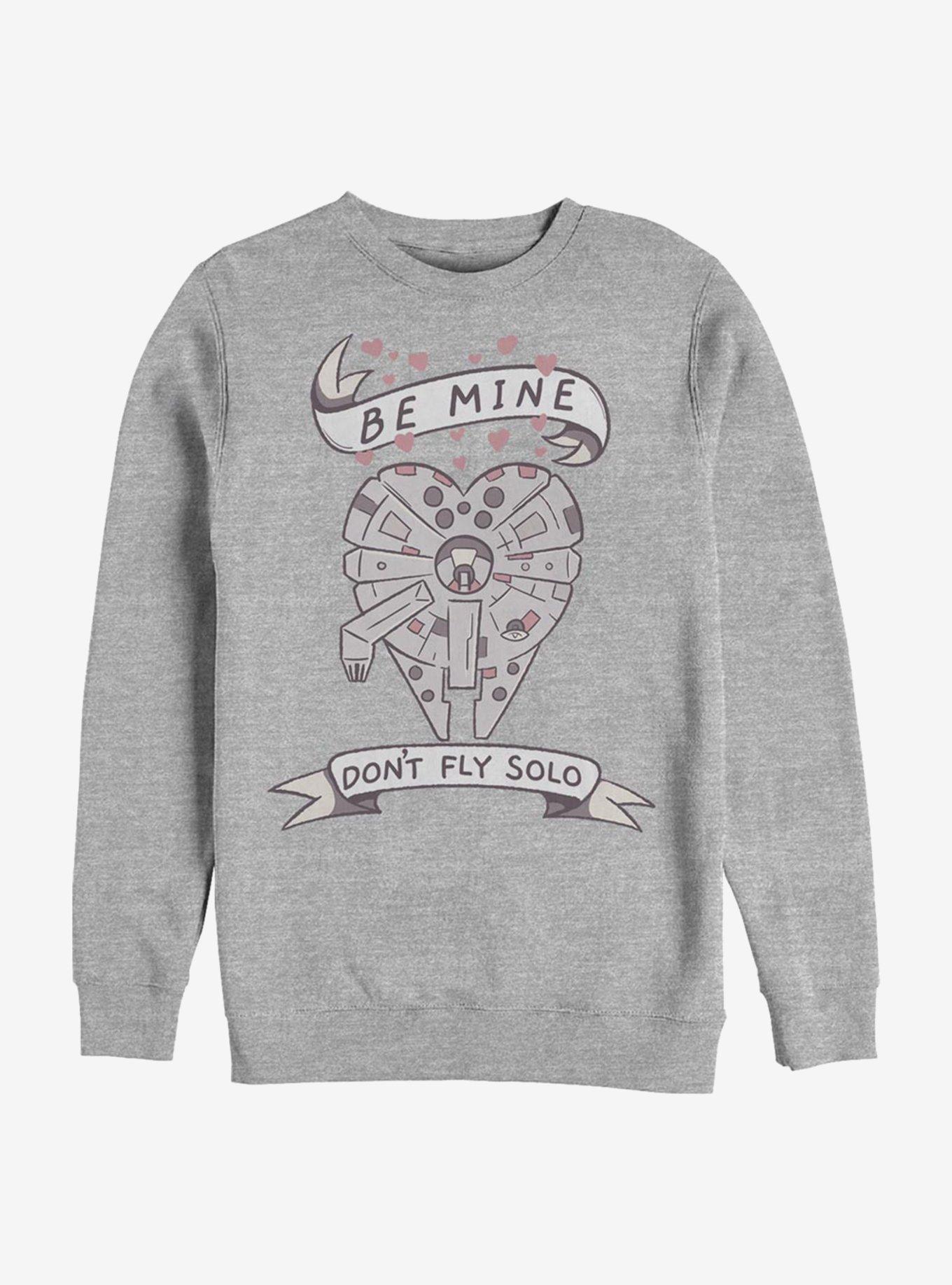 Star Wars Be Mine Falcon Crew Sweatshirt, ATH HTR, hi-res