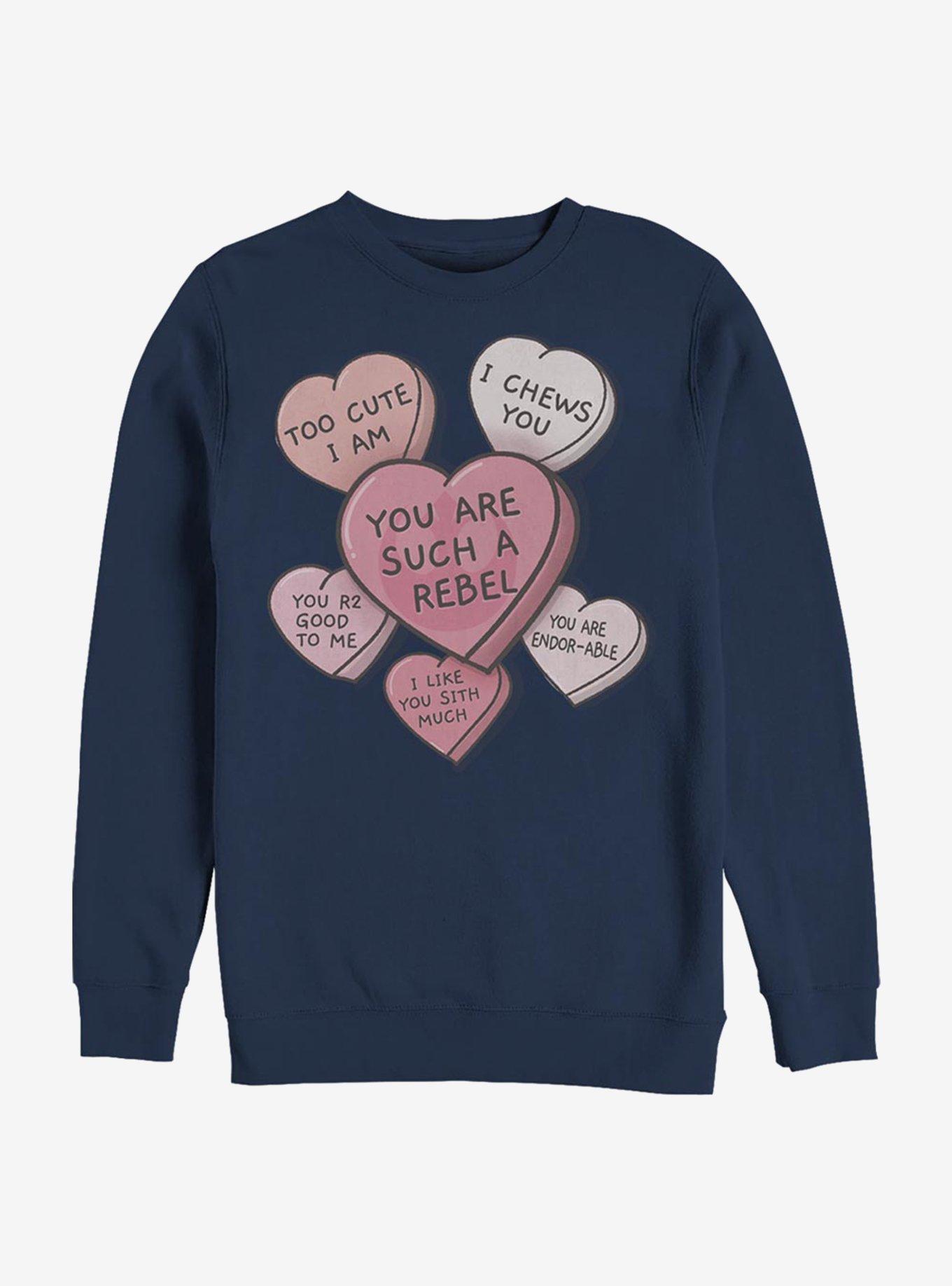 Star Wars Candy Hearts Crew Sweatshirt, NAVY, hi-res