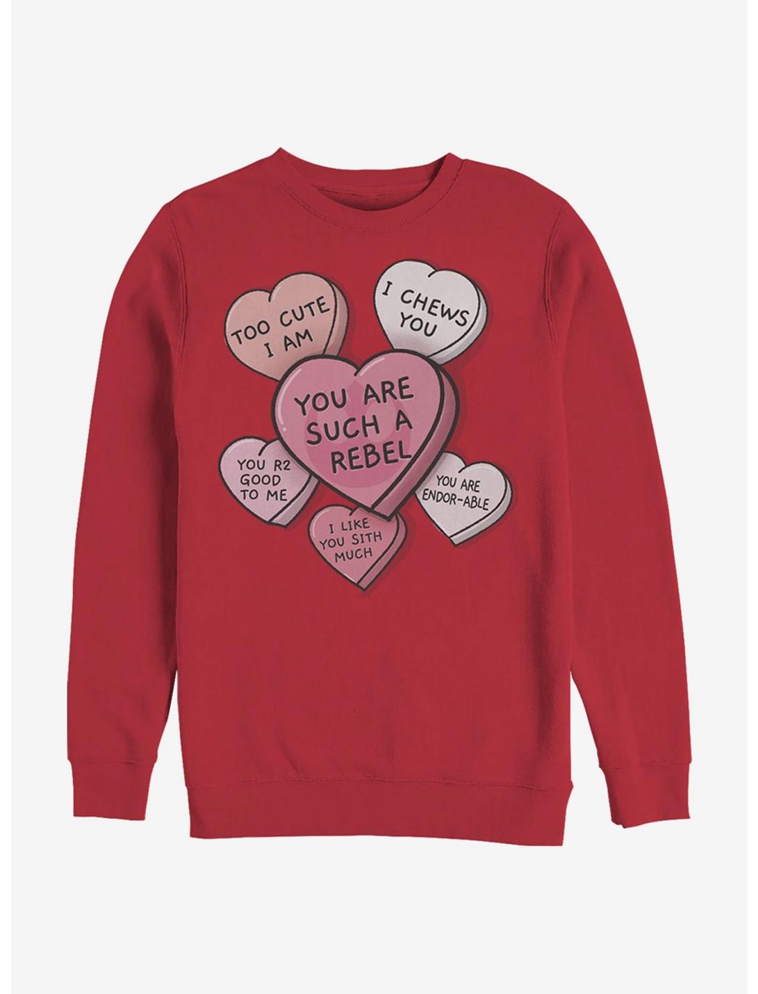Star Wars Candy Hearts Crew Sweatshirt, RED, hi-res