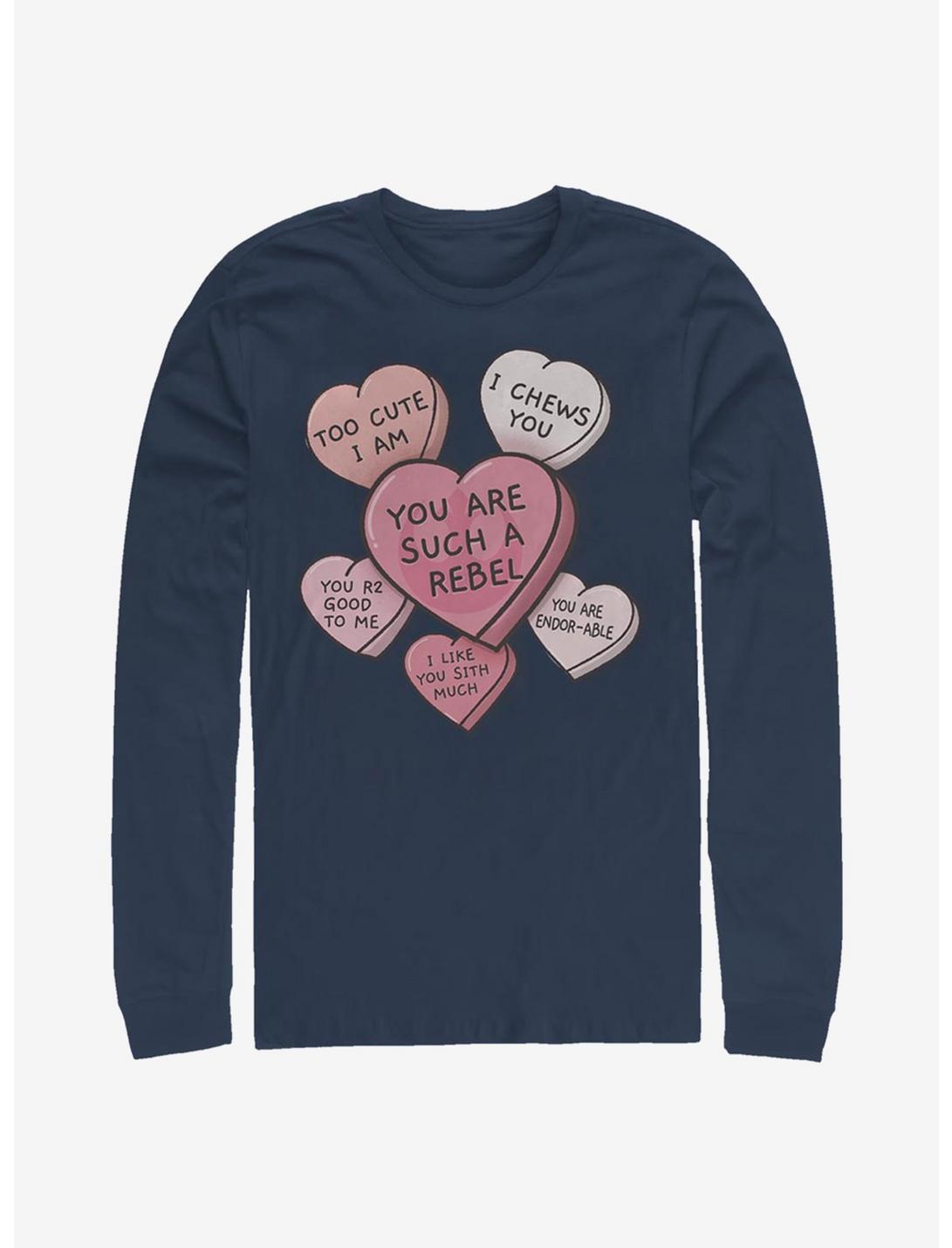Star Wars Candy Hearts Long-Sleeve T-Shirt, NAVY, hi-res
