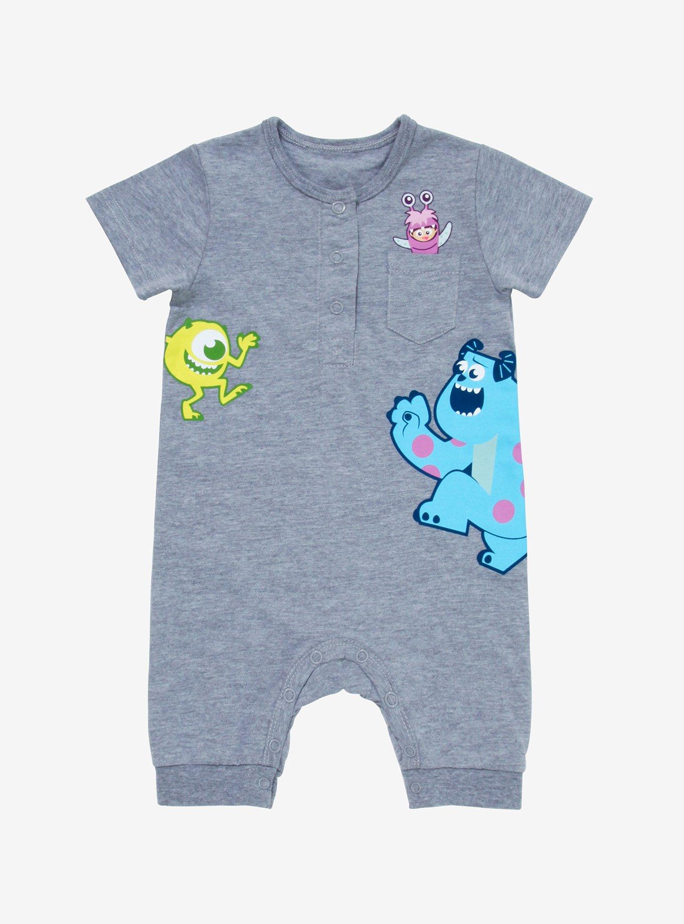Disney Pixar Chibi Trio Infant One-Piece - BoxLunch Exclusive, HEATHER GREY, hi-res
