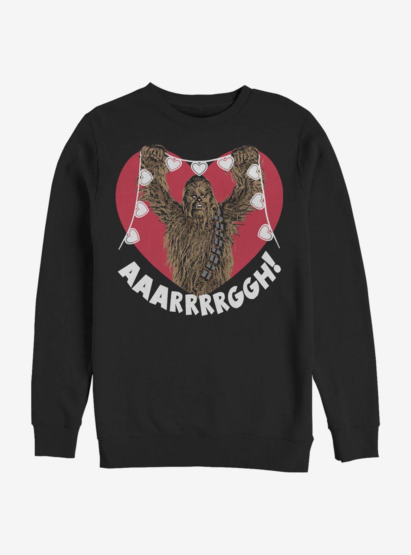 Star Wars Chewie Crafting Hearts Crew Sweatshirt, BLACK, hi-res