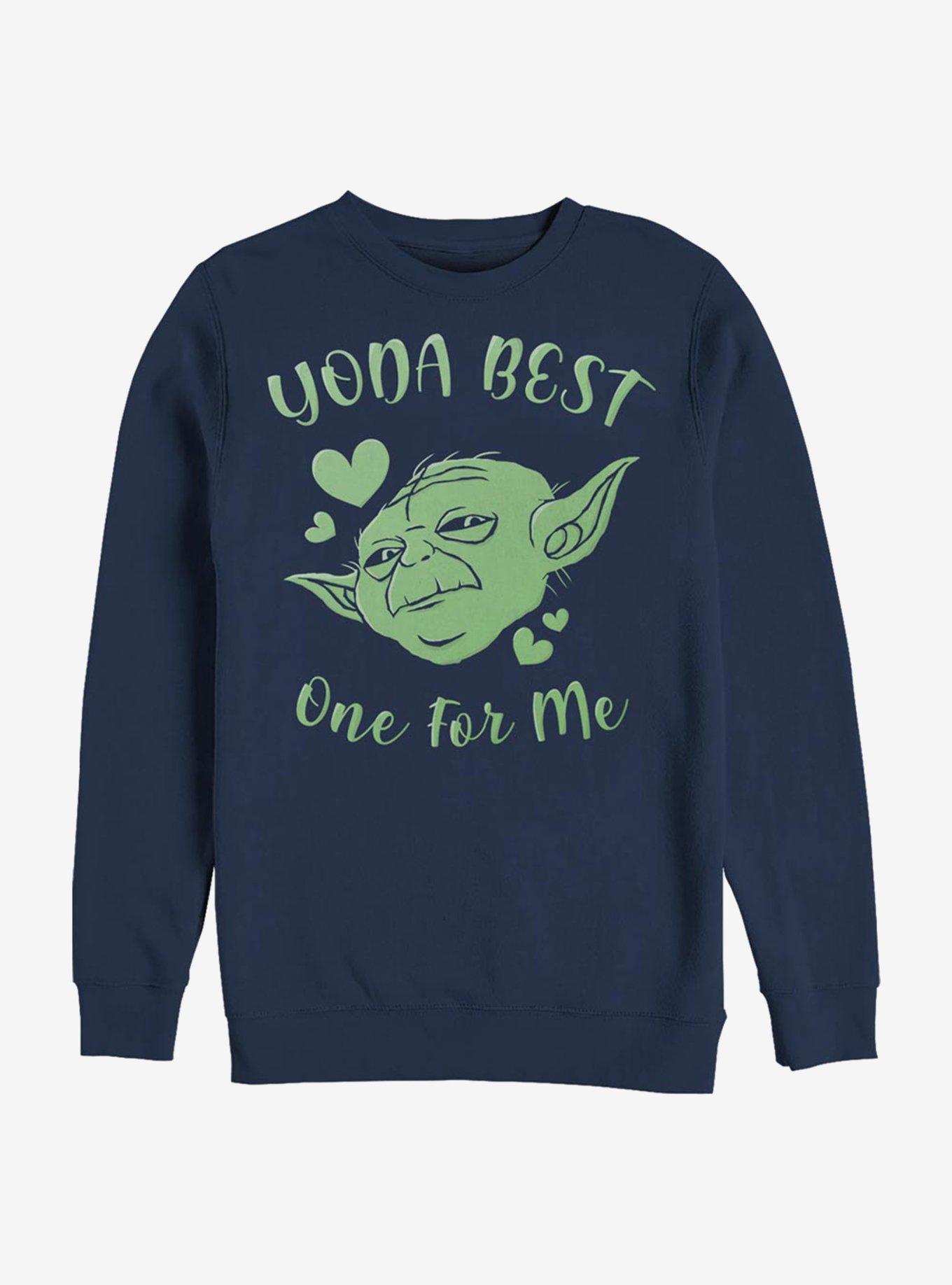 Star Wars Yoda Best Hearts Crew Sweatshirt, NAVY, hi-res