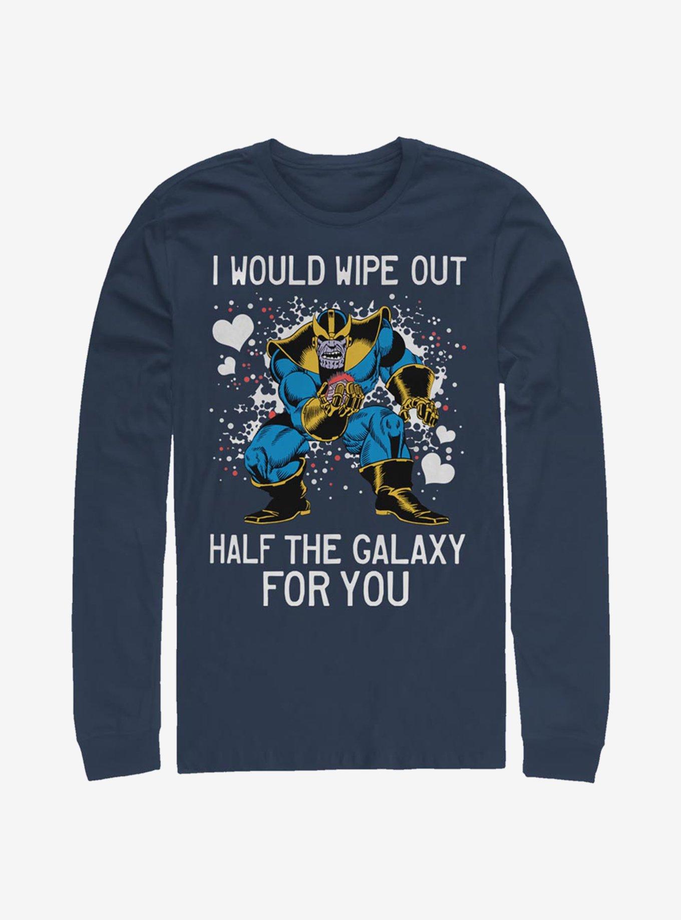 Marvel Avengers Thanos Galaxy Heart Long-Sleeve T-Shirt, NAVY, hi-res