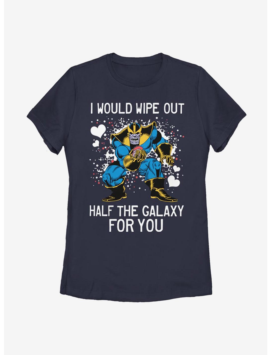 Marvel Avengers Thanos Galaxy Heart Womens T-Shirt, NAVY, hi-res
