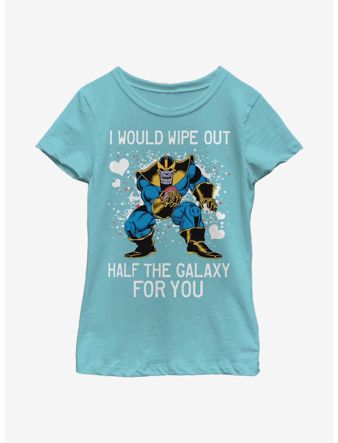 Marvel Avengers Thanos Galaxy Heart Youth Girls T-Shirt, TAHI BLUE, hi-res