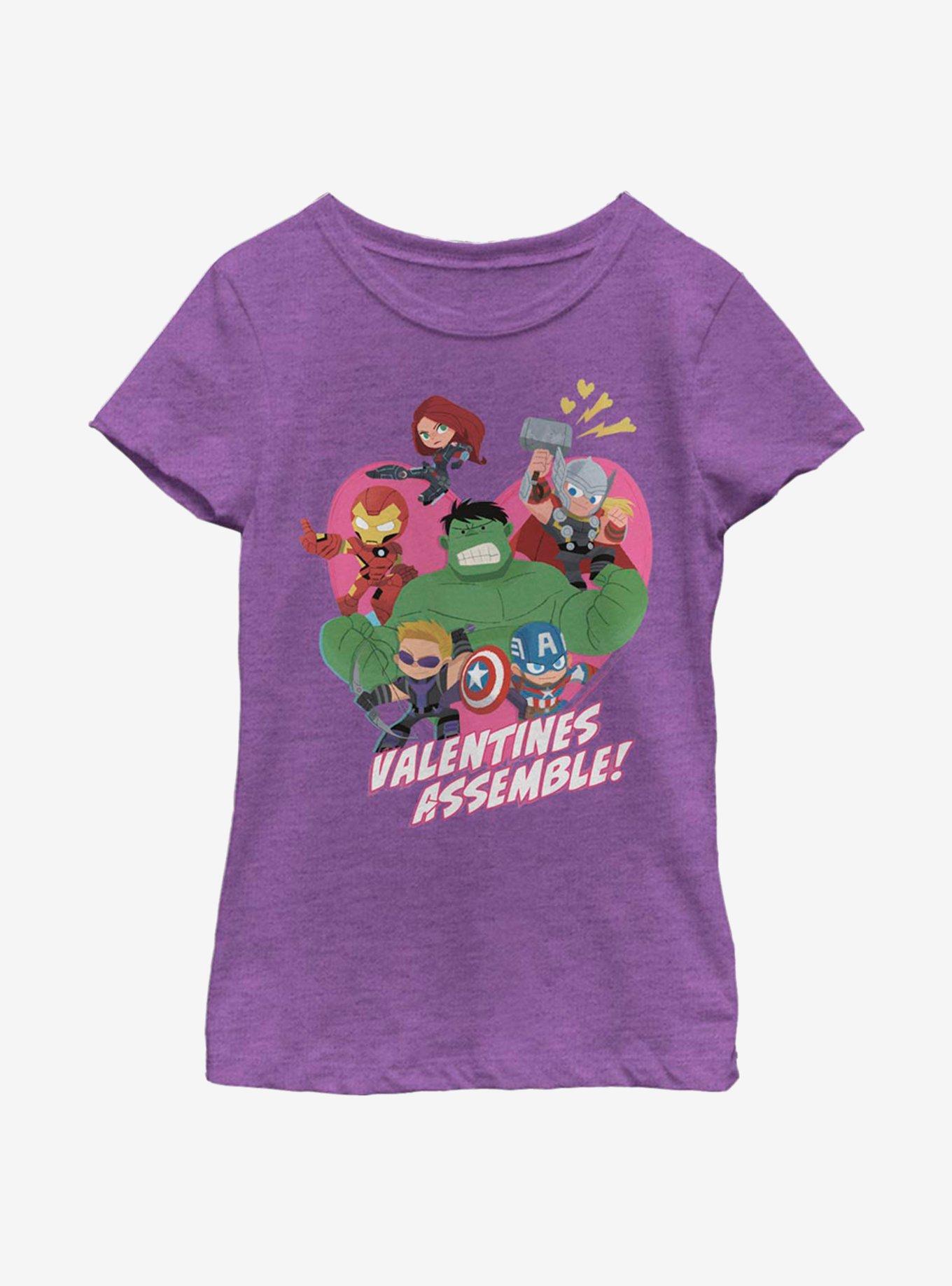 Marvel Avengers Valentines Assemble Youth Girls T-Shirt, , hi-res