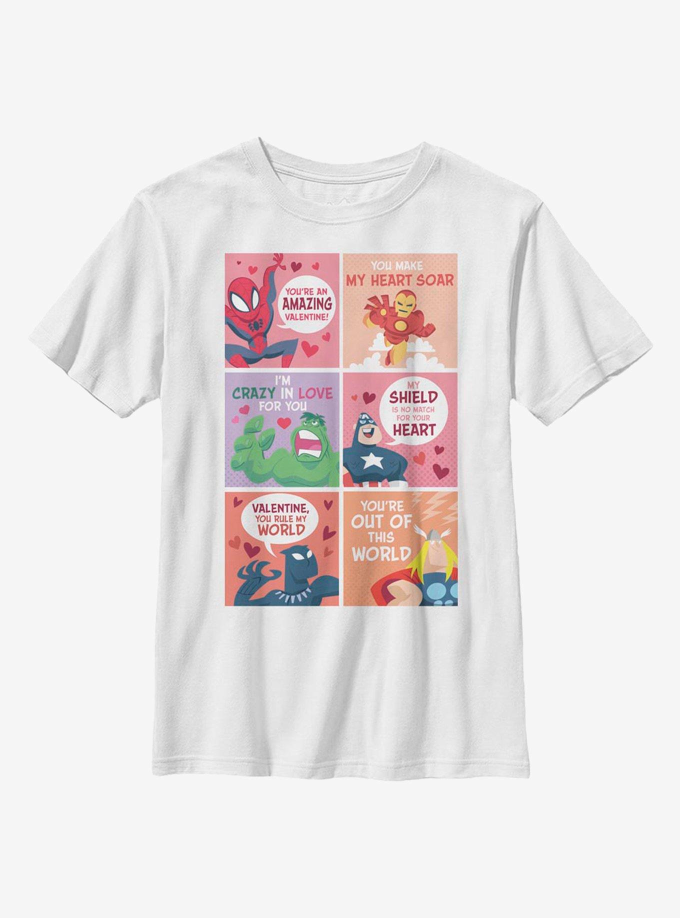Marvel Avengers Valentine Comic Youth T-Shirt, , hi-res