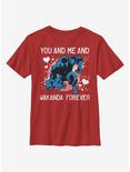 Marvel Black Panther Wakanda Love Forever Youth T-Shirt, RED, hi-res