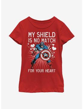 Marvel Captain America Heart Shield Youth Girls T-Shirt, , hi-res