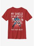 Marvel Captain America Heart Shield Youth T-Shirt, RED, hi-res