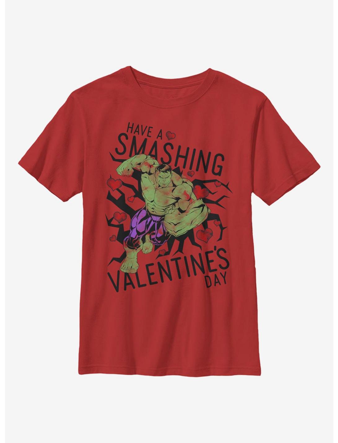 Marvel Hulk Smashing Valentine Youth T-Shirt, RED, hi-res