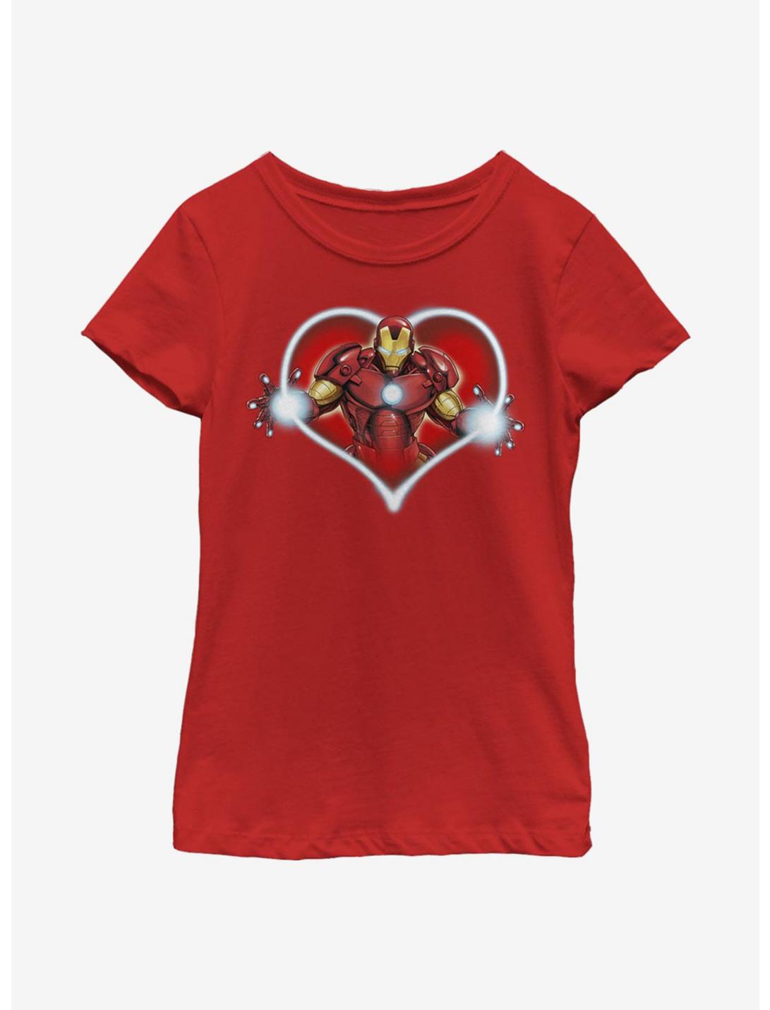 Marvel Iron Man Iron Heart Blast Youth Girls T-Shirt, RED, hi-res