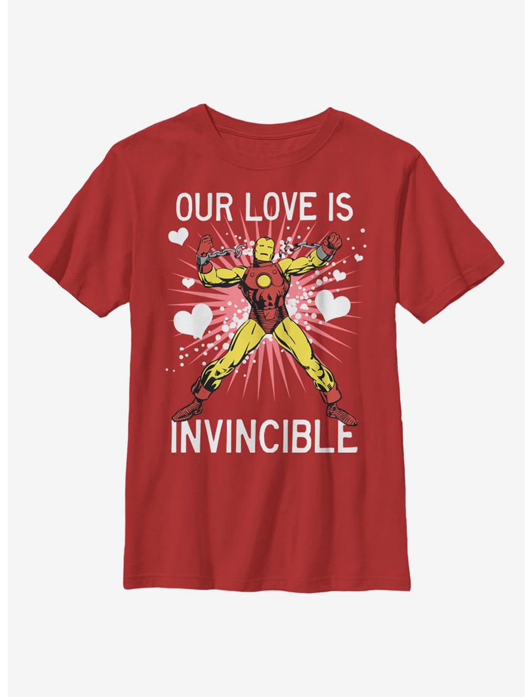 Marvel Iron Man Invincible Love Youth T-Shirt, RED, hi-res