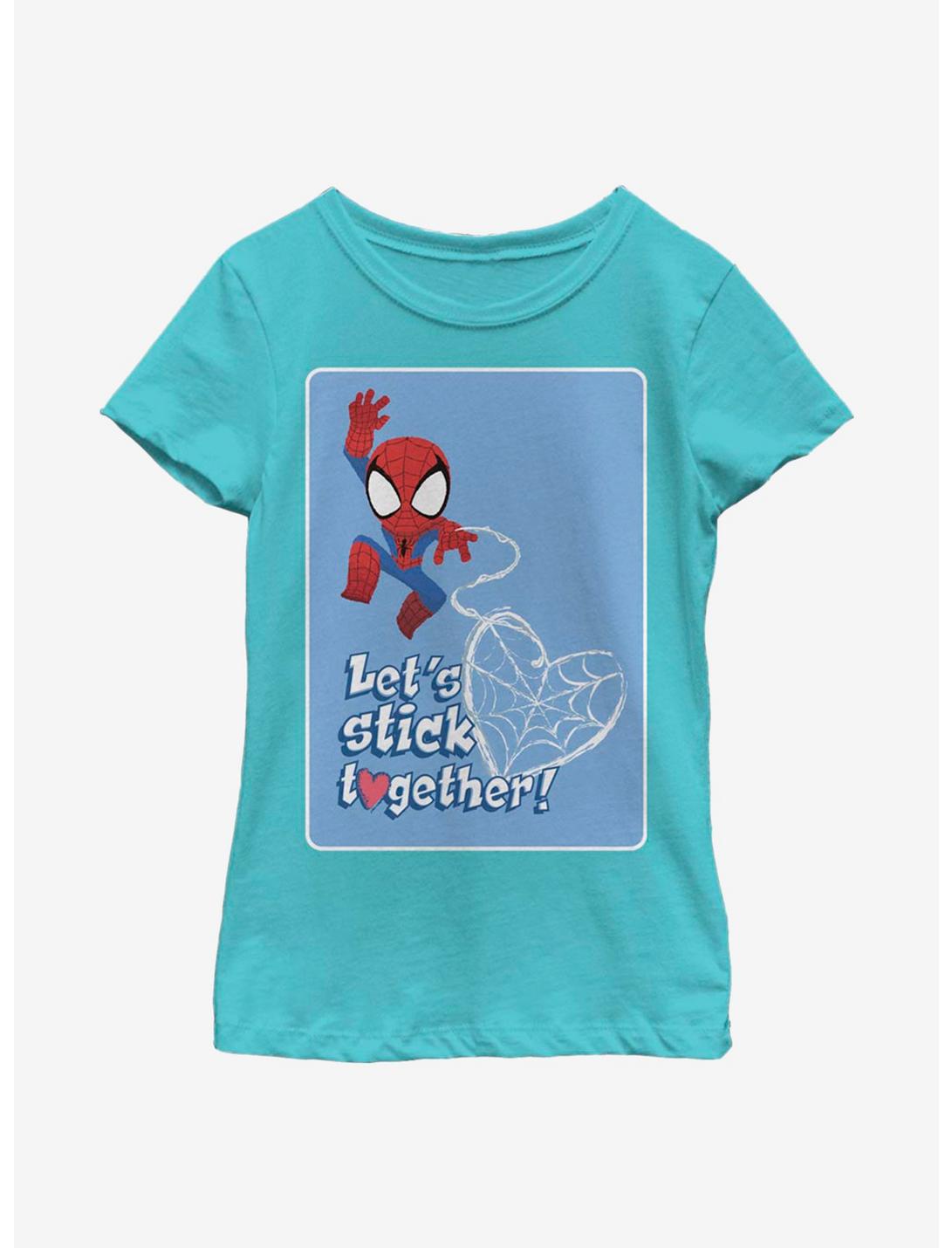 Marvel Spider-Man Stick Together Youth Girls T-Shirt, TAHI BLUE, hi-res