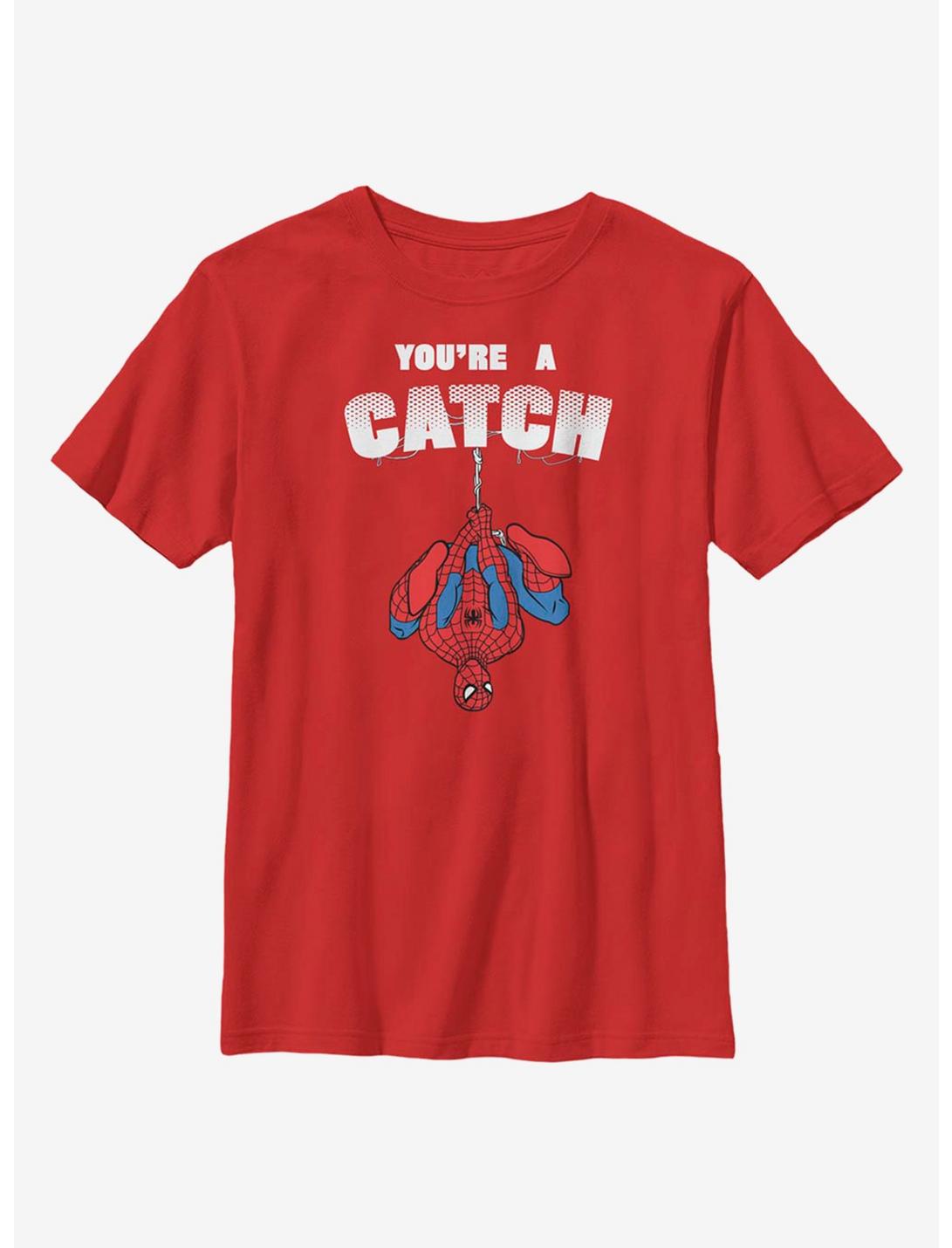 Marvel Spider-Man You're A Catch Youth T-Shirt, RED, hi-res
