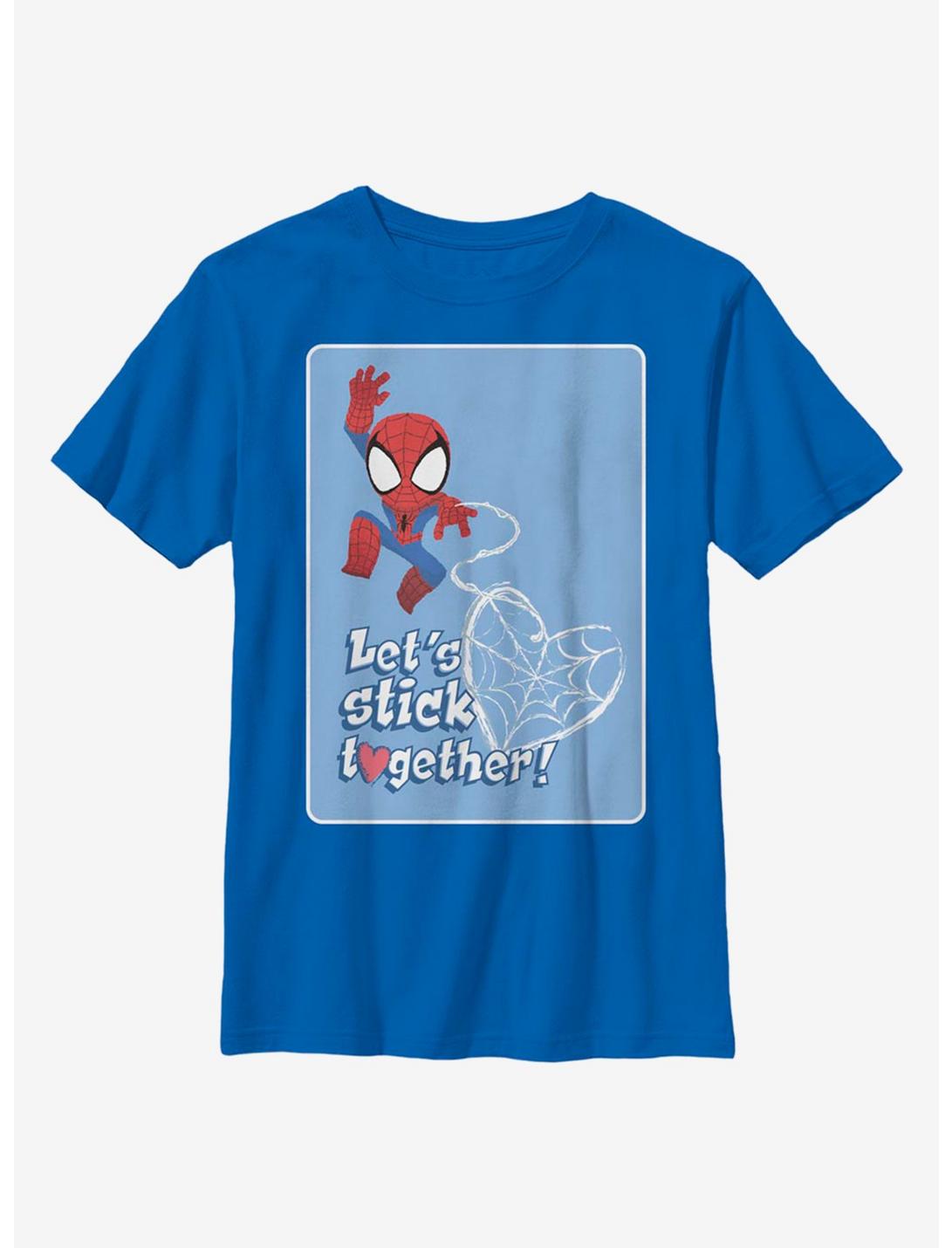 Marvel Spider-Man Stick Together Youth T-Shirt, ROYAL, hi-res