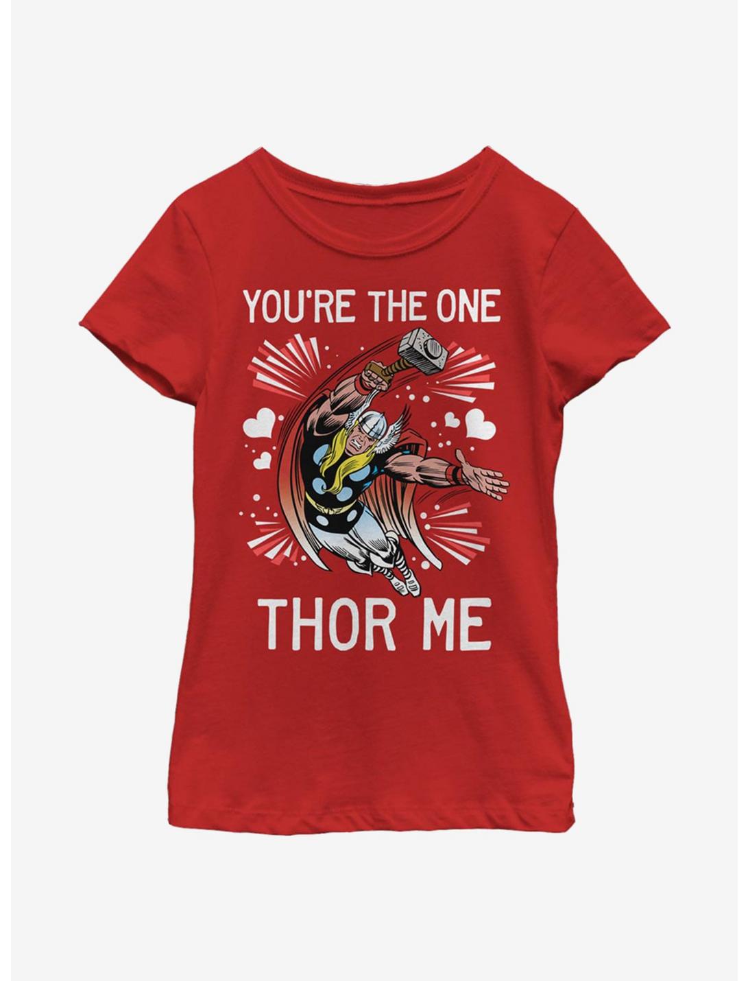 Marvel Thor One Thor Me Youth Girls T-Shirt, RED, hi-res