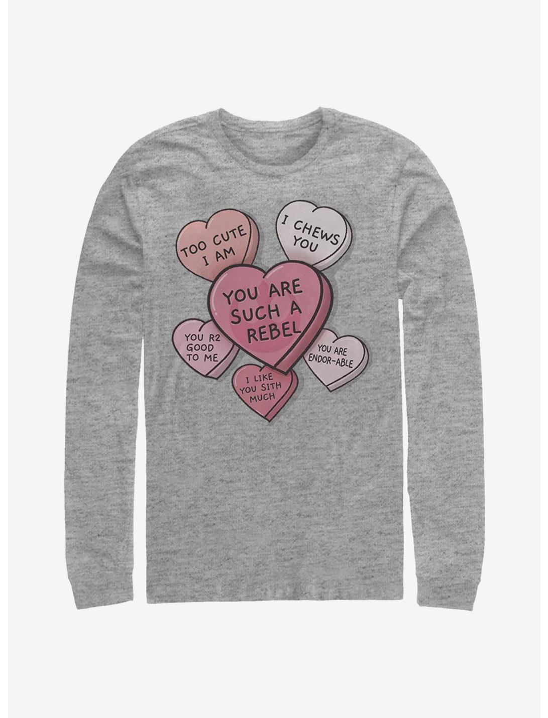 Star Wars Candy Hearts Long-Sleeve T-Shirt, ATH HTR, hi-res