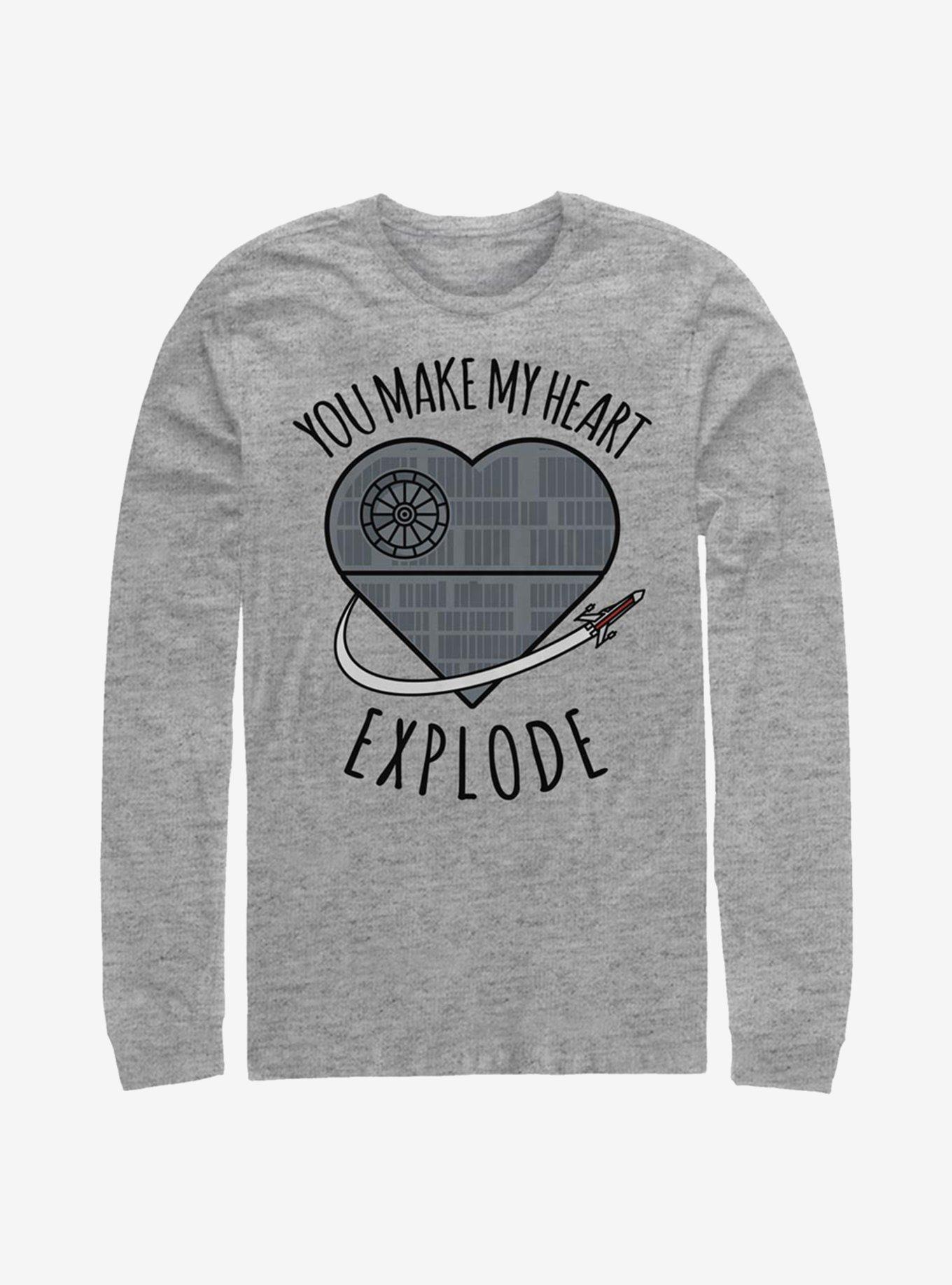Star Wars Heart Explode Death Star Long-Sleeve T-Shirt, , hi-res