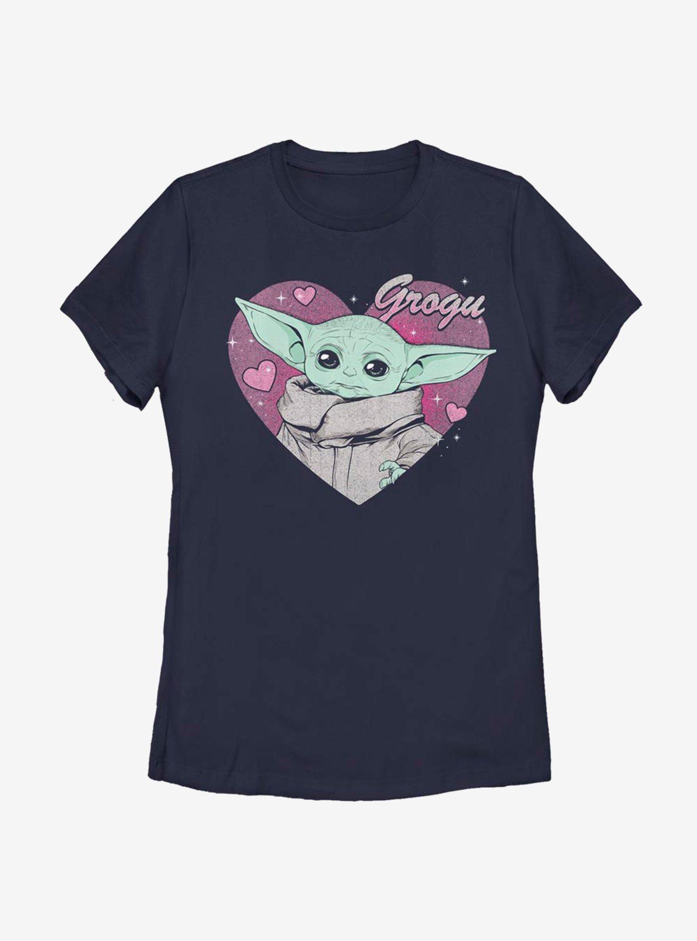Star Wars The Mandalorian The Child Valentine Womens T-Shirt, NAVY, hi-res