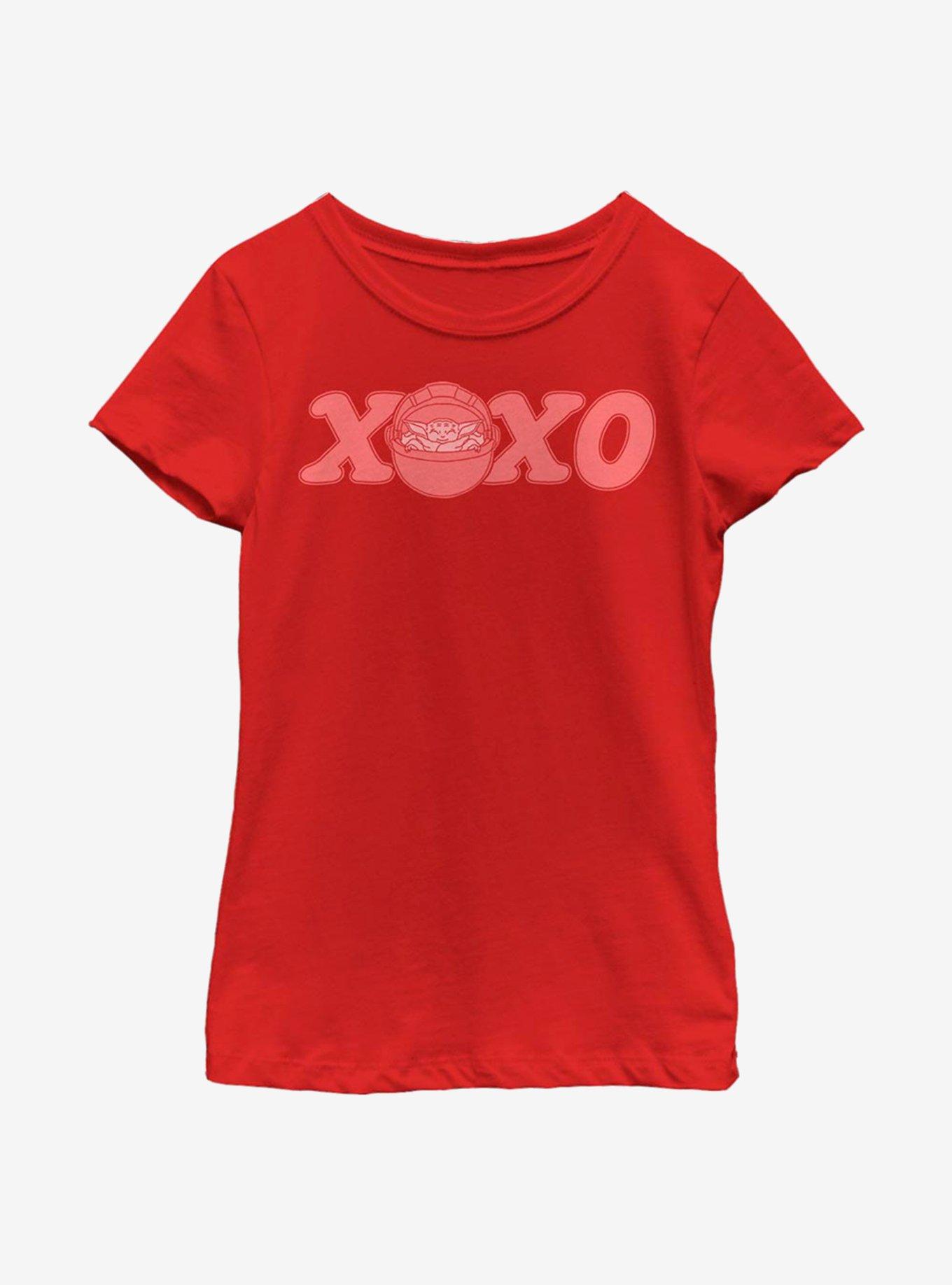 Star Wars The Mandalorian XOXO The Child Youth Girls T-Shirt, RED, hi-res