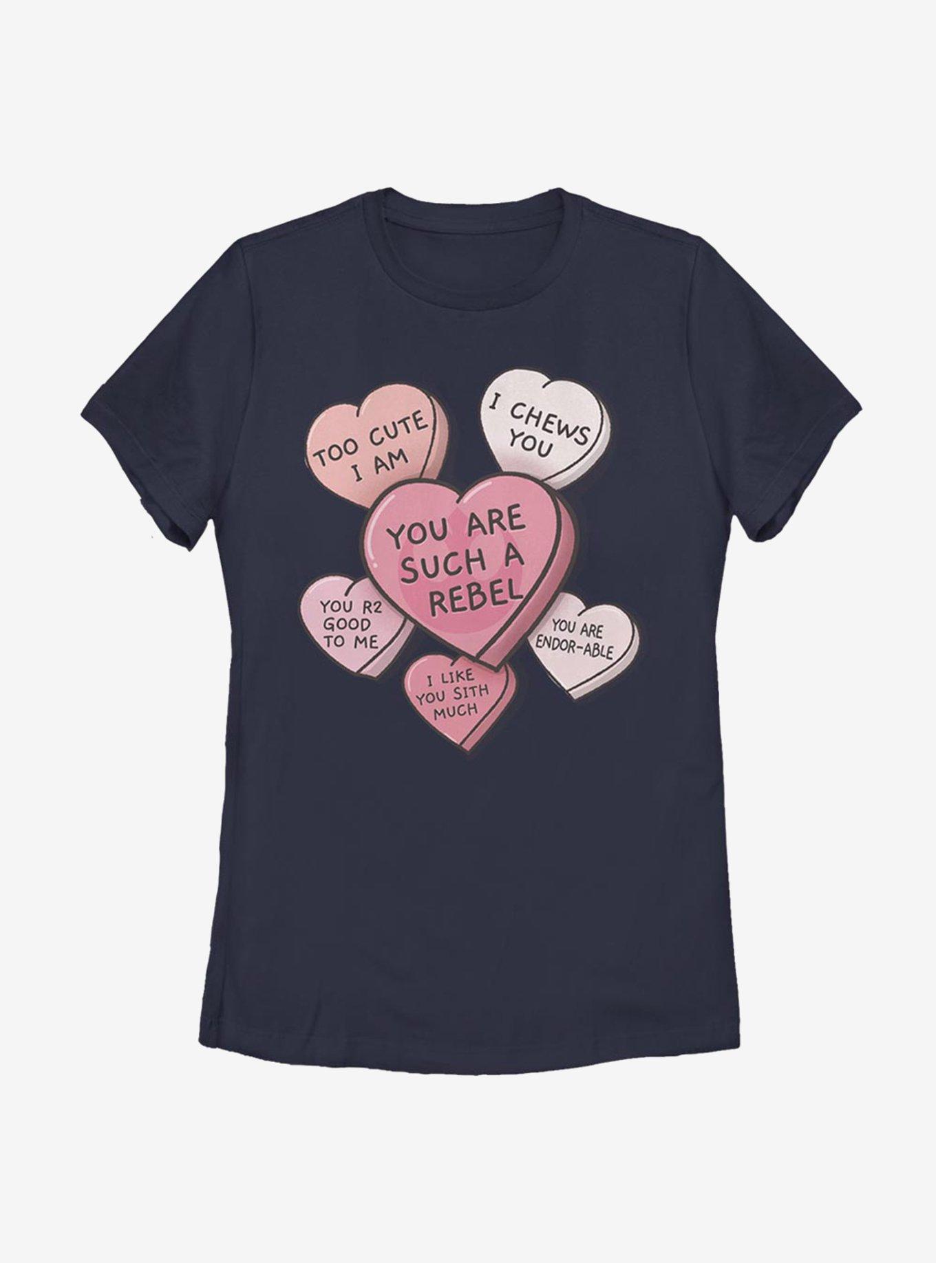 Star Wars Candy Hearts Womens T-Shirt, NAVY, hi-res