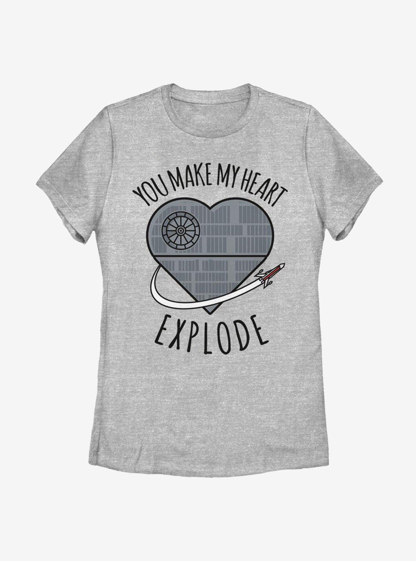 Star Wars Heart Explode Death Star Womens T-Shirt, , hi-res