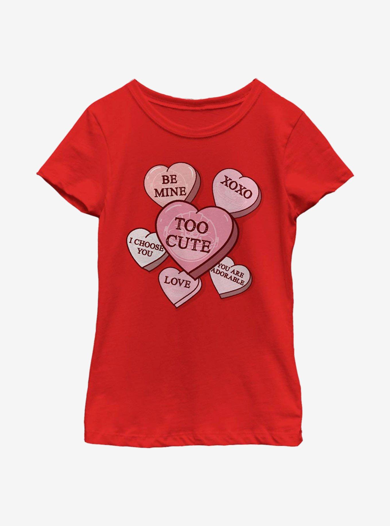 Star Wars The Mandalorian Candy Hearts Youth Girls T-Shirt, , hi-res