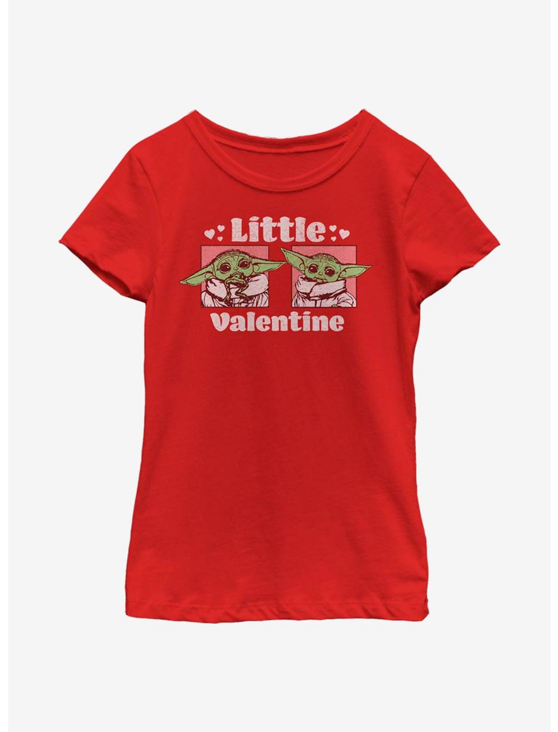 Star Wars The Mandalorian The Child Little Valentine Youth Girls T-Shirt, RED, hi-res