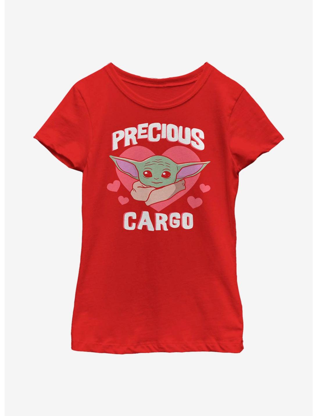 Star Wars The Mandalorian Precious Cargo The Child Youth Girls T-Shirt, RED, hi-res