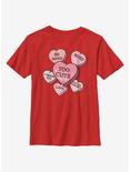 Star Wars The Mandalorian Candy Hearts Youth T-Shirt, RED, hi-res