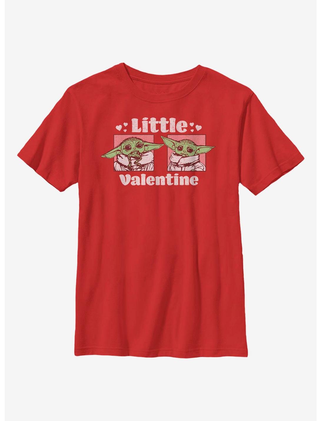 Star Wars The Mandalorian The Child Little Valentine Youth T-Shirt, RED, hi-res