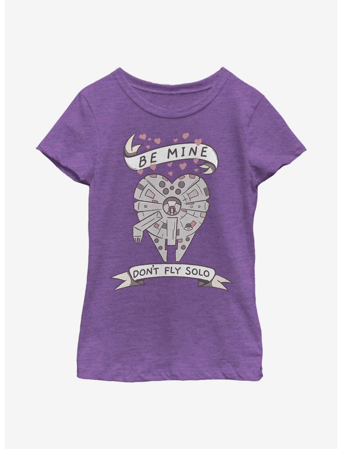 Star Wars Be Mine Falcon Youth Girls T-Shirt, PURPLE BERRY, hi-res