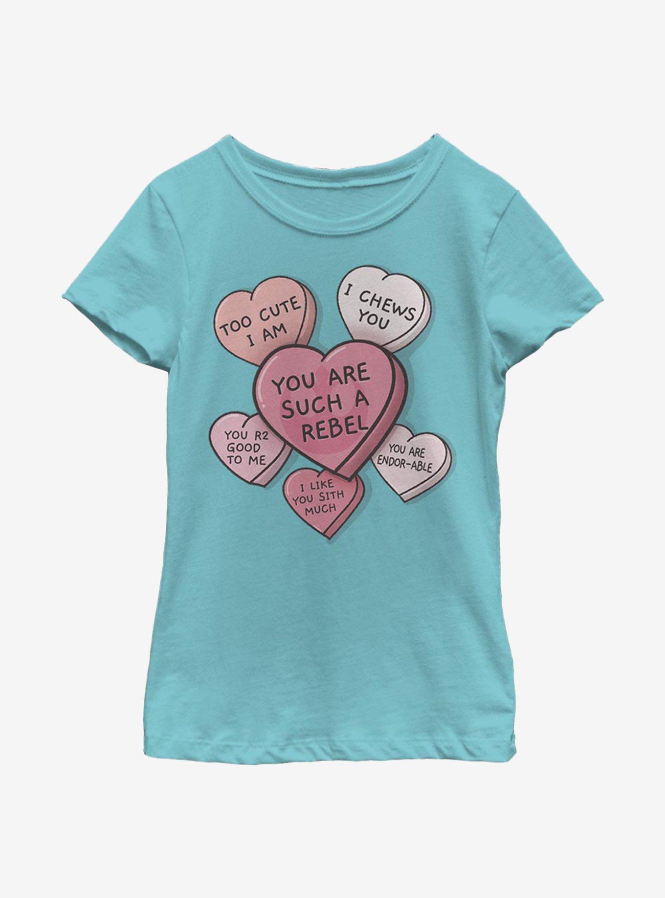 Star Wars Candy Hearts Youth Girls T-Shirt, TAHI BLUE, hi-res