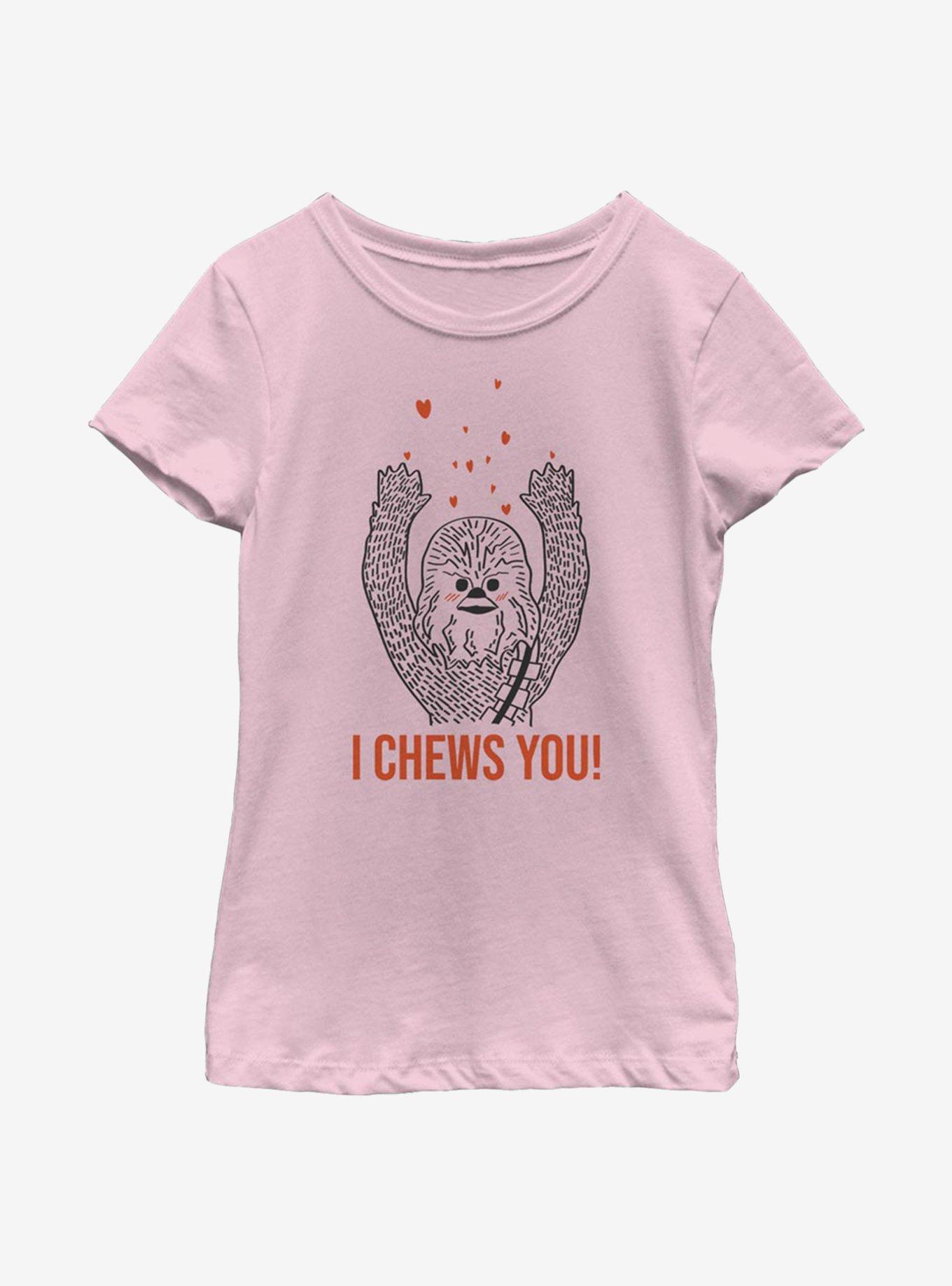 Star Wars I Chews You Chewie Youth Girls T-Shirt, PINK, hi-res