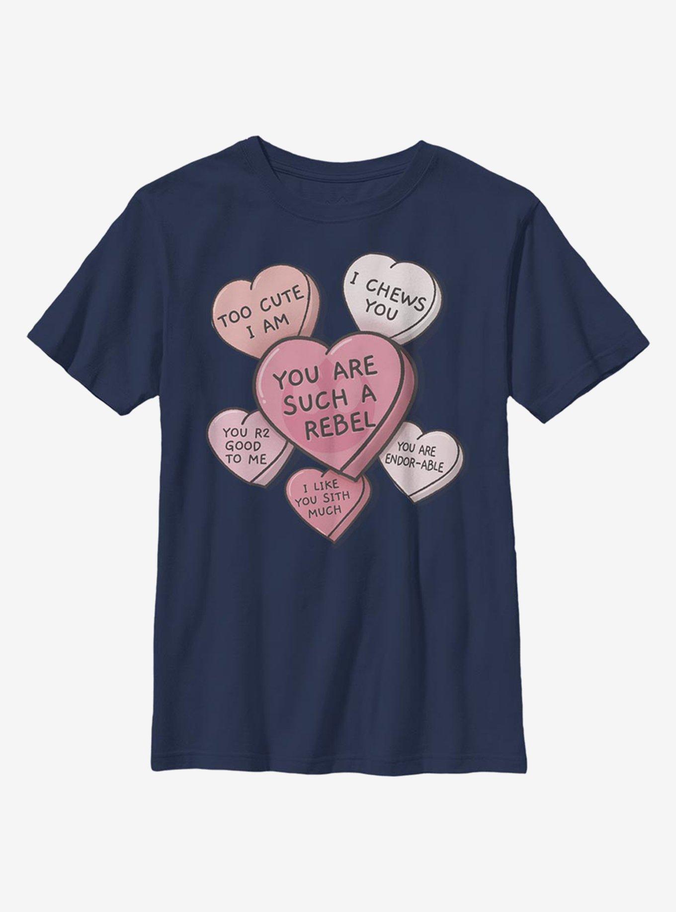 Star Wars Candy Hearts Youth T-Shirt, NAVY, hi-res