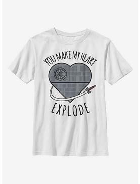 Star Wars Heart Explode Death Star Youth T-Shirt, , hi-res