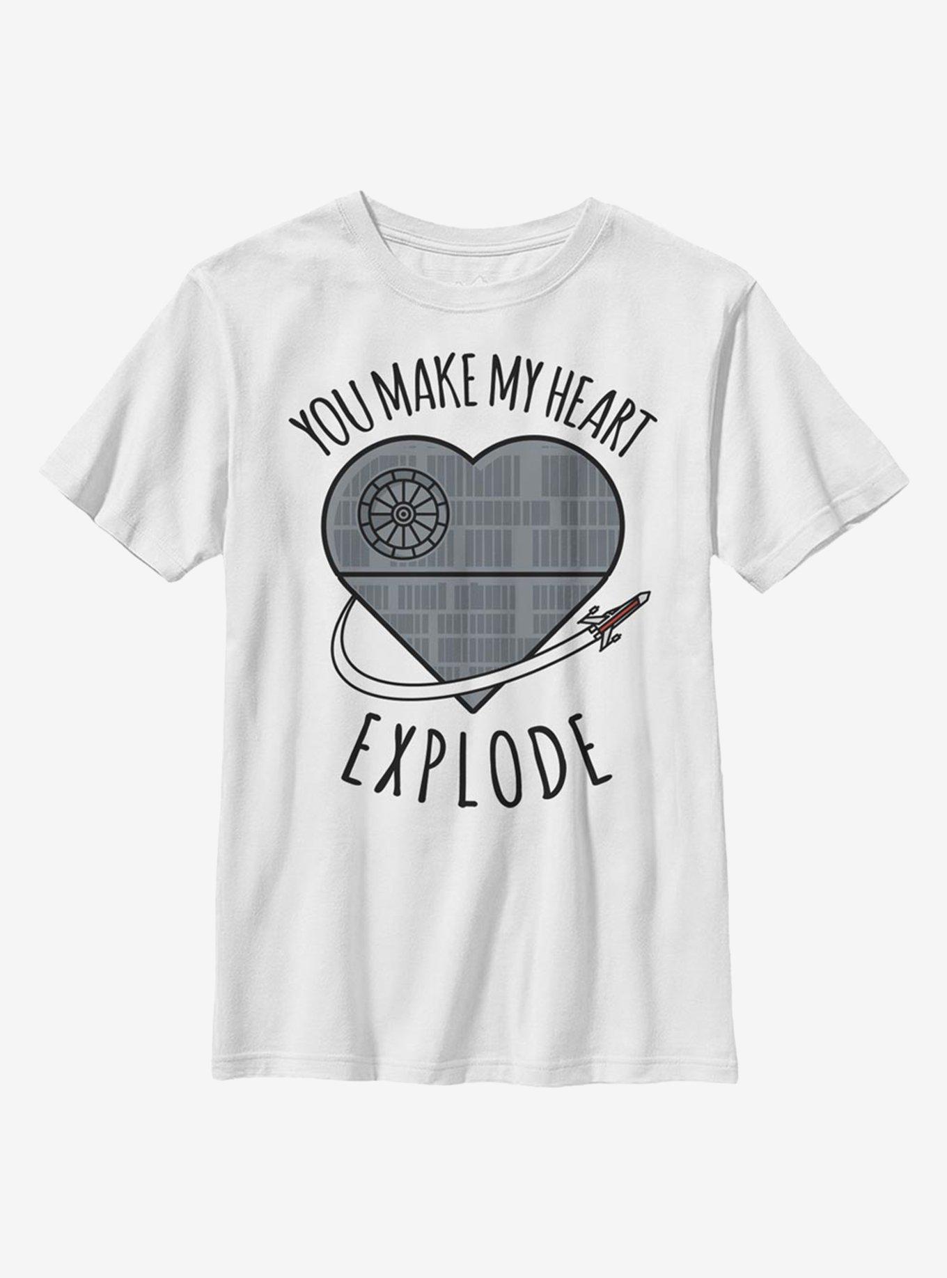 Star Wars Heart Explode Death Star Youth T-Shirt, , hi-res